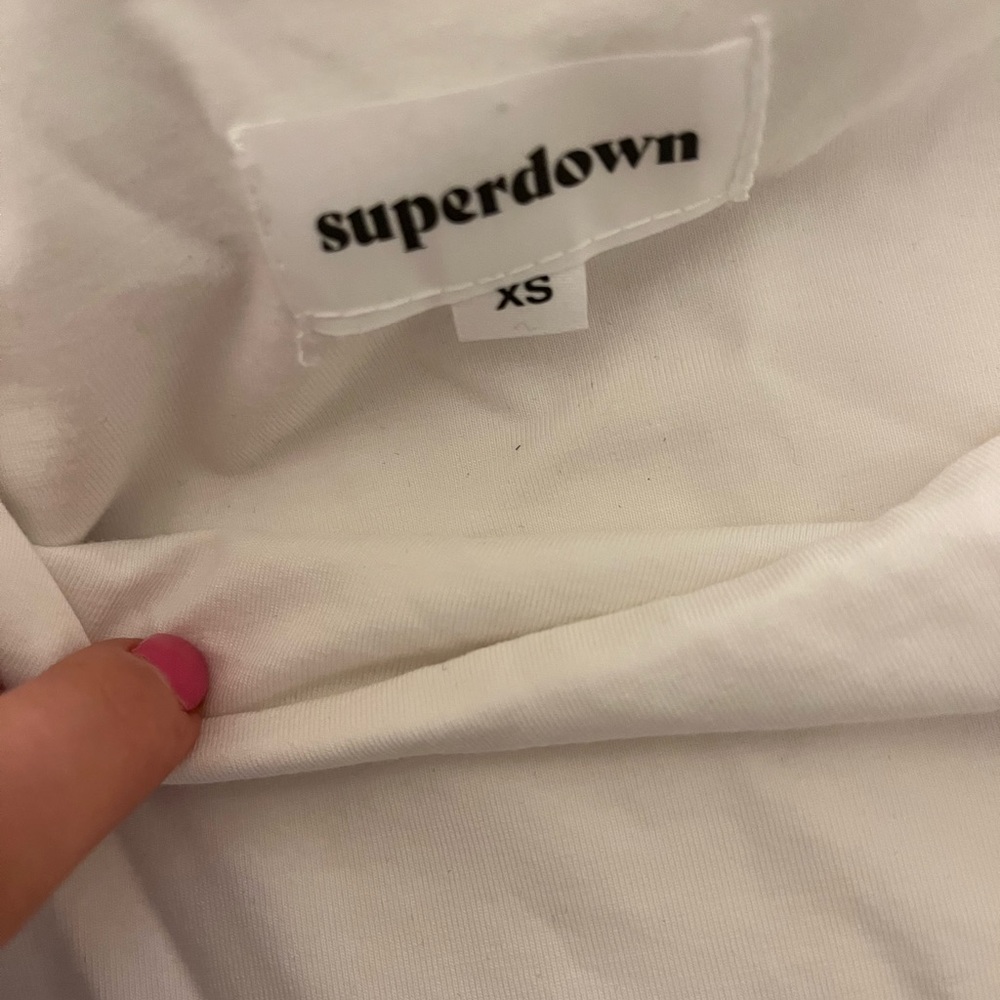 white superdown bodysuit